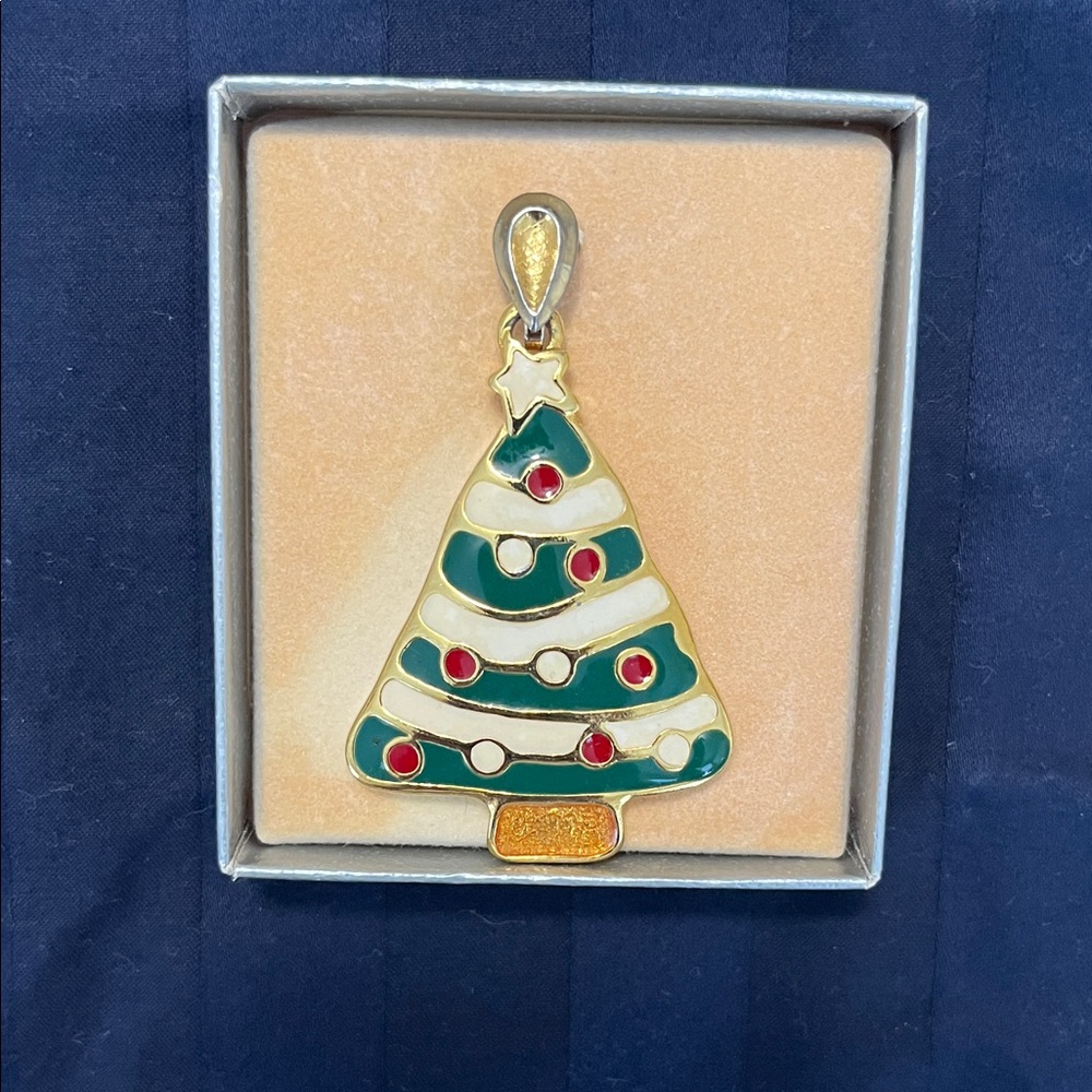 Wallace Silversmiths Festive Christmas Cookie Tree Pewter Pendant